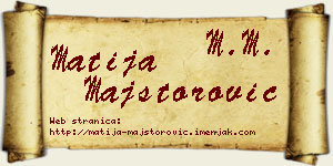 Matija Majstorović vizit kartica